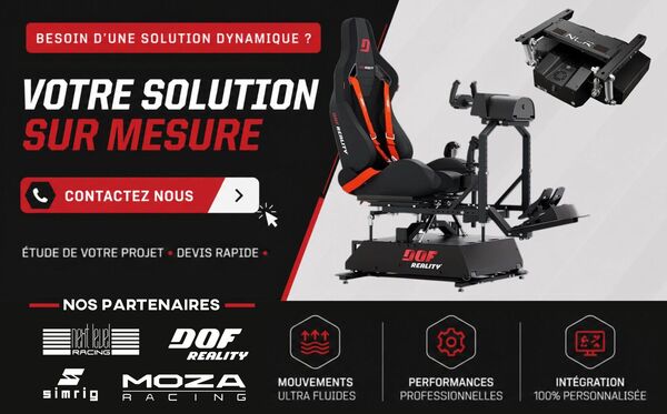 Contactez Stealth-Gamer pour un devis sur-mesure de simulateur dynamique DOF Reality, Simrig, MOZA, Next Level Racing