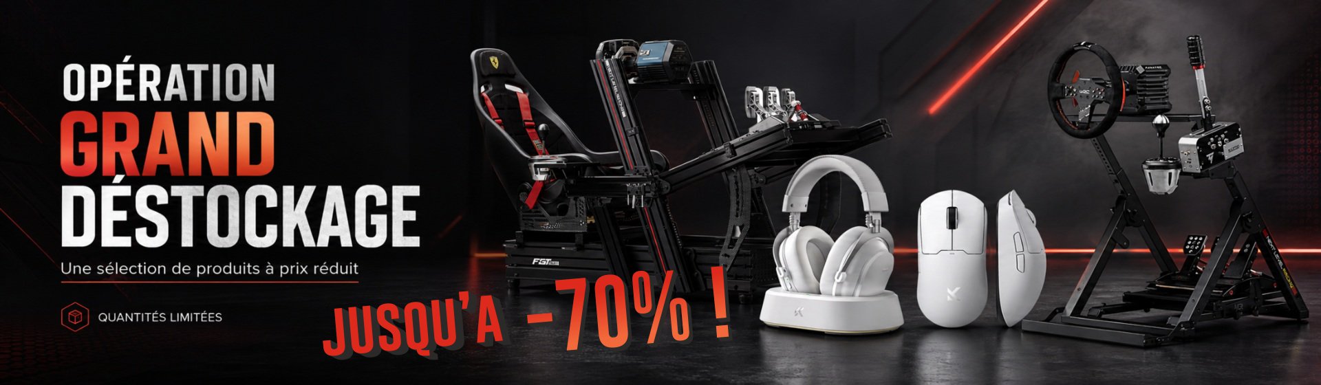 Découvrez les promos gaming et simracing du grand déstockage
