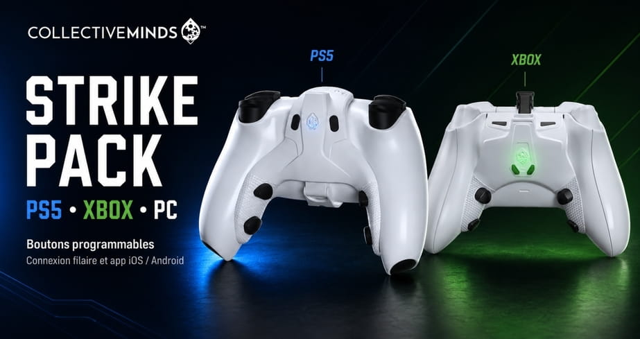 Strike Pack Collective Minds palettes pour manettes PS5 et Xbox avec boutons programmables