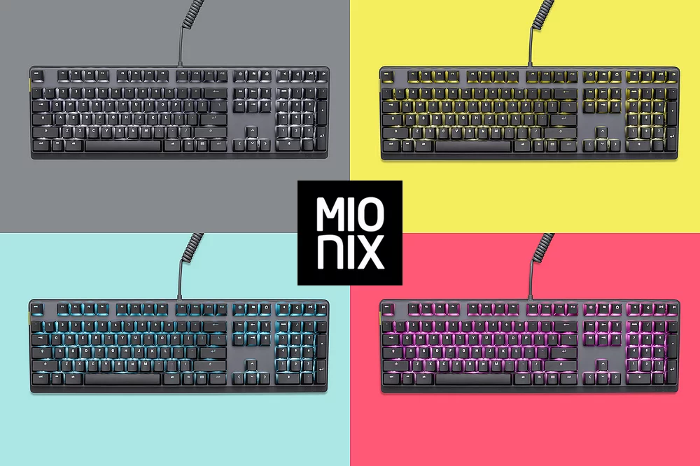 Keycaps MIONIX AZERTY FR - Touches pour clavier gaming, rose
