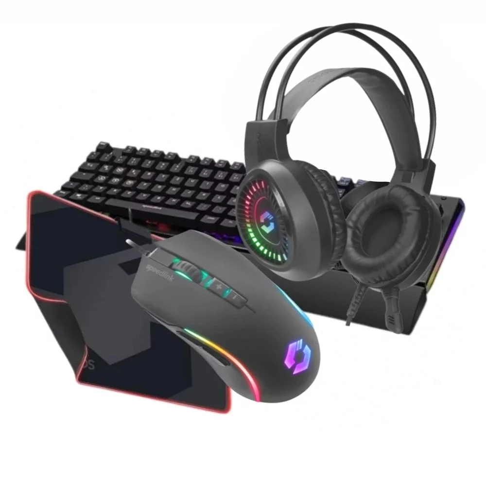 Un Pack gamer complet FULL RGB avec clavier souris tapis et casque