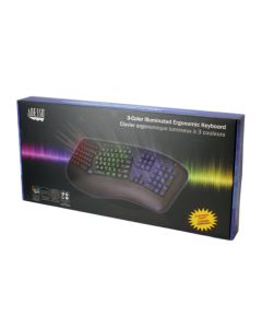 AKB-150EB-FR, Ergonomic Gaming Illuminated Keyboard French AZERTY layout