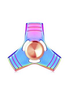 Hand Spinner trio Mark Rainure MÃ©tal pÃ©trole