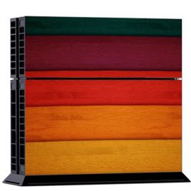 Skin pour Console Playstation 4 - Red Wood