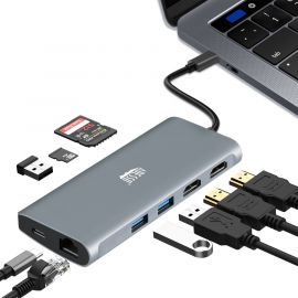 AUH-4040, 9 in 1 USB-C Multiport Docking Station