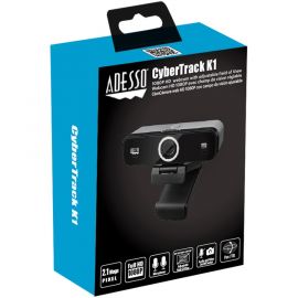 CyberTrack K1, 1080P FULL HD Fixed Focus USB Webcam with Adjustable View Angle Built-in Dual Microphones, Privacy Shutter, Audio/Video Mode Privacy ON/OFF Switch & Tripod Mount