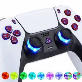 ExtremeRate - Set de boutons Manette PS5 - Rouge Transparent