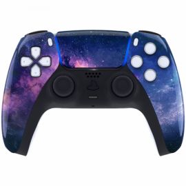 ExtremeRate - Coque avant Manette PS5 brillante + pad - Galaxy