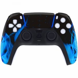 ExtremeRate - Coque avant Manette PS5 brillante + pad - Flammes bleues