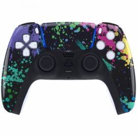 ExtremeRate - Coque avant Manette PS5 brillante + pad - Traces de peinture