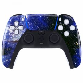 ExtremeRate - Coque avant Manette PS5 brillante + pad - Bleu Univers