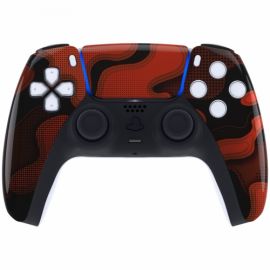 ExtremeRate - Coque avant Manette PS5 brillante + pad - Camo Rouge