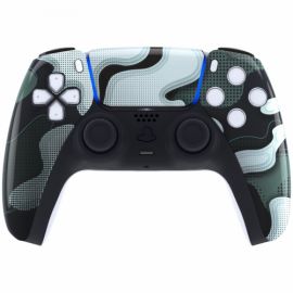 ExtremeRate - Coque avant Manette PS5 brillante + pad - Camo Blanc/Noir