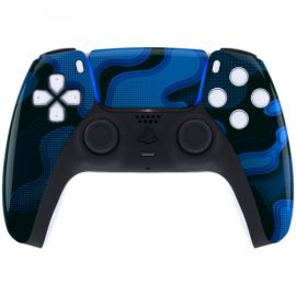 ExtremeRate - Coque avant Manette PS5 brillante + pad - Camo Bleu