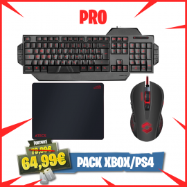 PACK CLAVIER+SOURIS+TAPIS POLYCHROMA: SEMI-MECANIQUE AZERTY CS-200  COMPATIBLE FORTNITE SUR PS4