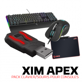 Pack Clavier / Souris pour Consoles - XIM + SOURIS SICANOS RGB + CLAVIER ORIOS RGB + Tapis de souris ORIOS RGB