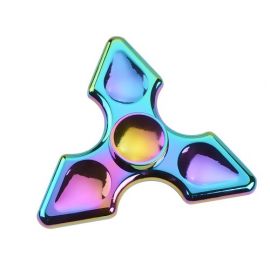 Hand Spinner Trio Pointu MÃ©tal pÃ©trole