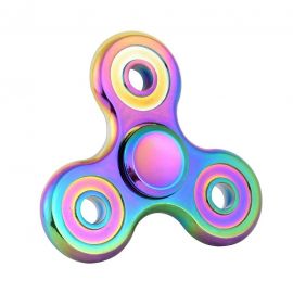 Hand Spinner Trio Rond MÃ©tal pÃ©trole