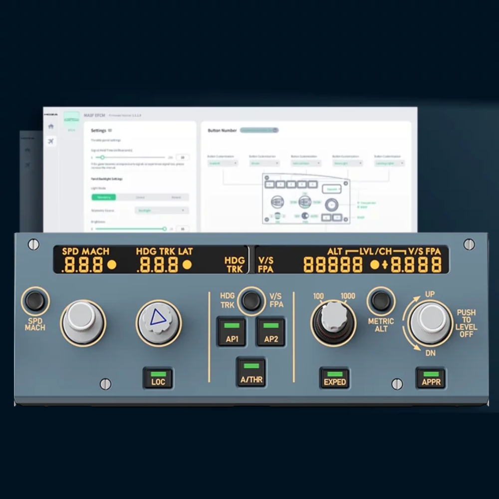 Module Airbus MOZA MA3F avec FCU EFIS et éclairage réglable