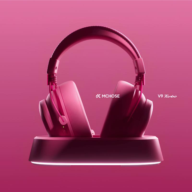 Casque gaming sans fil MCHOSE V9 Turbo+ Berry Red