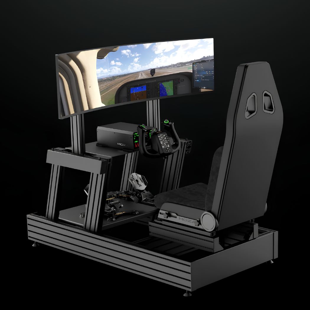 Base de yoke Force Feedback MOZA AY90 pour simulateur de vol sur PC