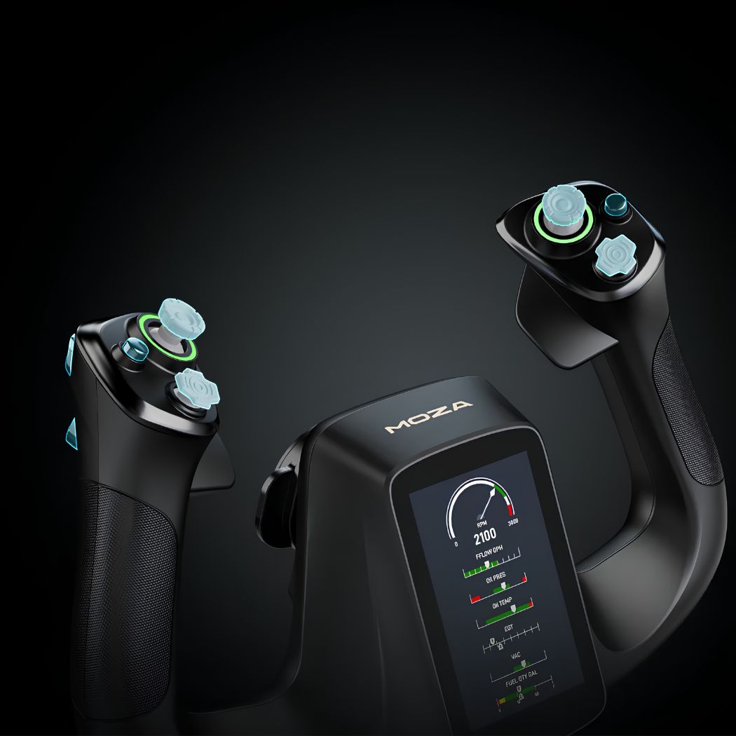 MOZA MFY Pro Flight Yoke avec écran tactile 4,3 pouces pour simulateur de vol