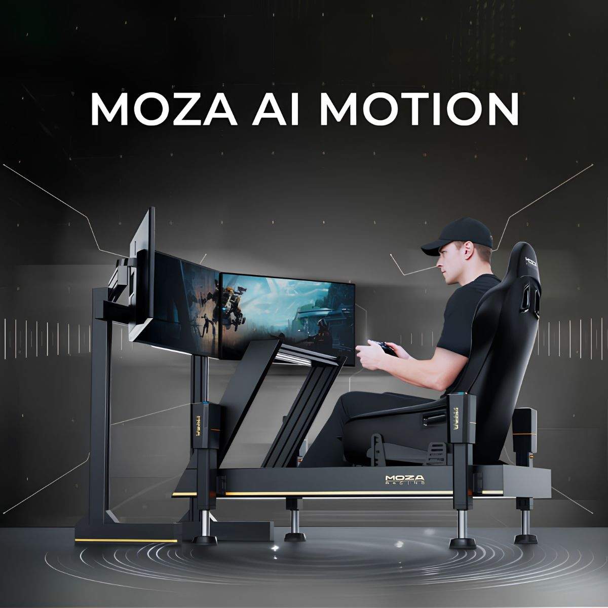 Logiciel MOZA Motion Manager et vérins HMA150 pour une installation simracing domestique