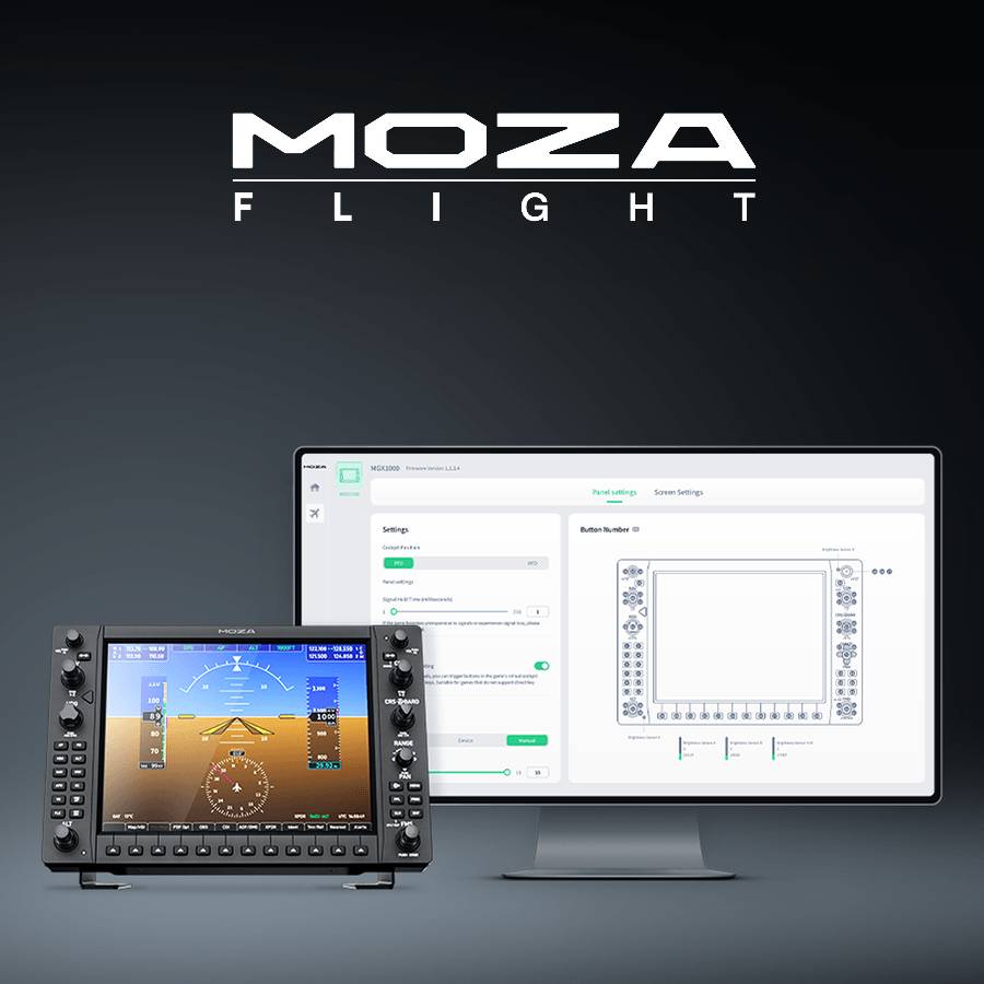 Panneau avionique MOZA MGX1000 avec écran IPS 10,4 pouces et commandes G1000