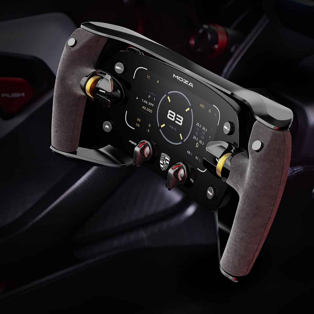 Volant MOZA Porsche Mission R avec écran OLED flexible