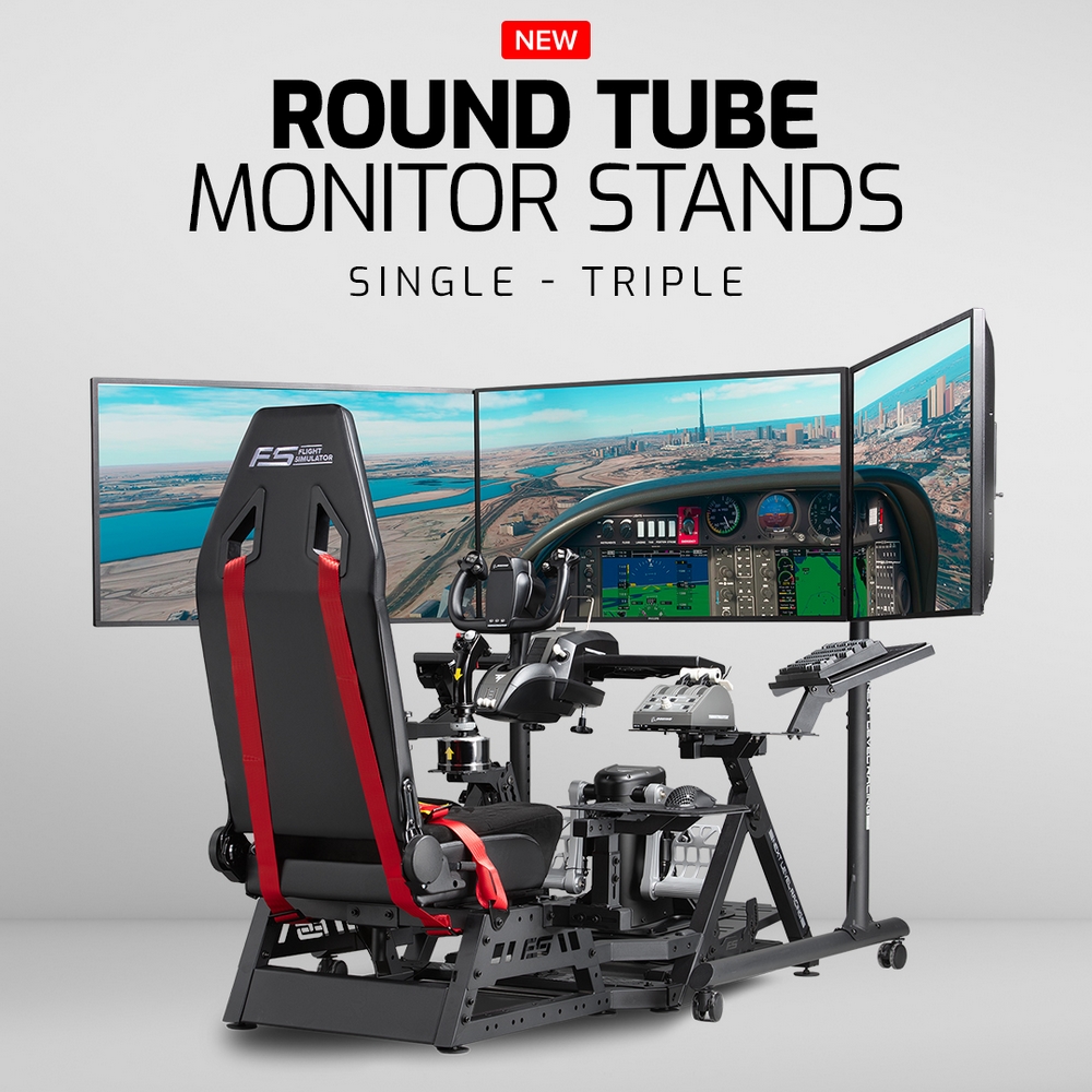 Support triple écran autoportant Next Level Racing Round Tube Triple Monitor Stand