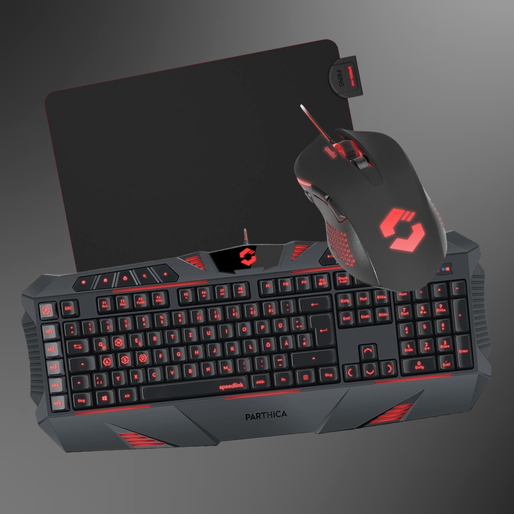 Pack Speedlink PARTHICA avec clavier, souris et tapis FIERIS