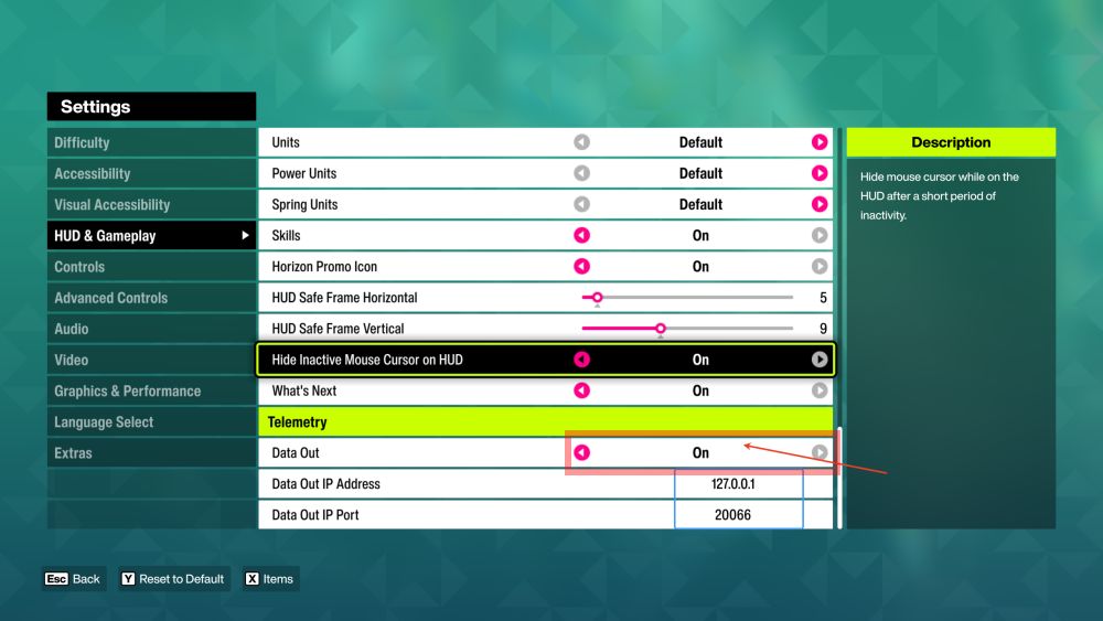 Activer la télémétrie dans Forza Horizon 6