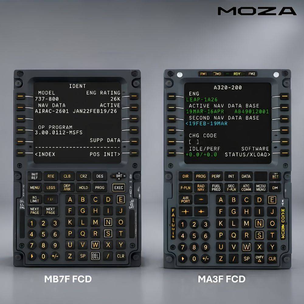 Voir la version MA3F du Flight Computer Display MOZA Flight Computer Display MA3F et MB7F