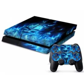 Skin pour Console Playstation 4 - Blue Fire Skull