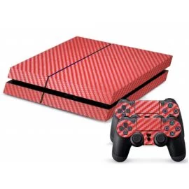 Skin pour Console Playstation 4 - Carbon Rouge