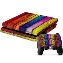 Skin pour Console Playstation 4 - Rainbow Wood