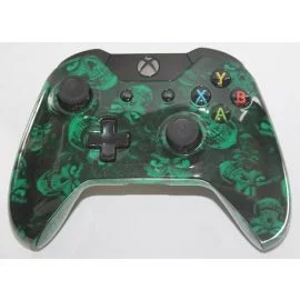Manette Xbox One perso Skull Green vue de face