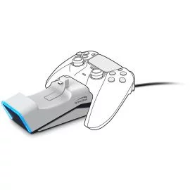 Station de charge TWINDOCK double pour Manette PS5 blanche Speedlink