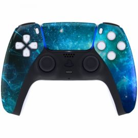 ExtremeRate - Coque avant Manette PS5 brillante + pad - Bleu Nebula