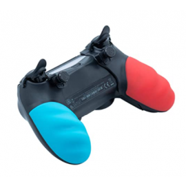 Trigger Stops + Grip rouge et bleu Combo pour manette PS4
